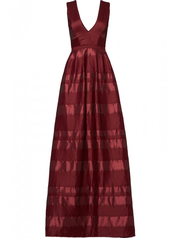Bordeaux Satin Stripe Gown
