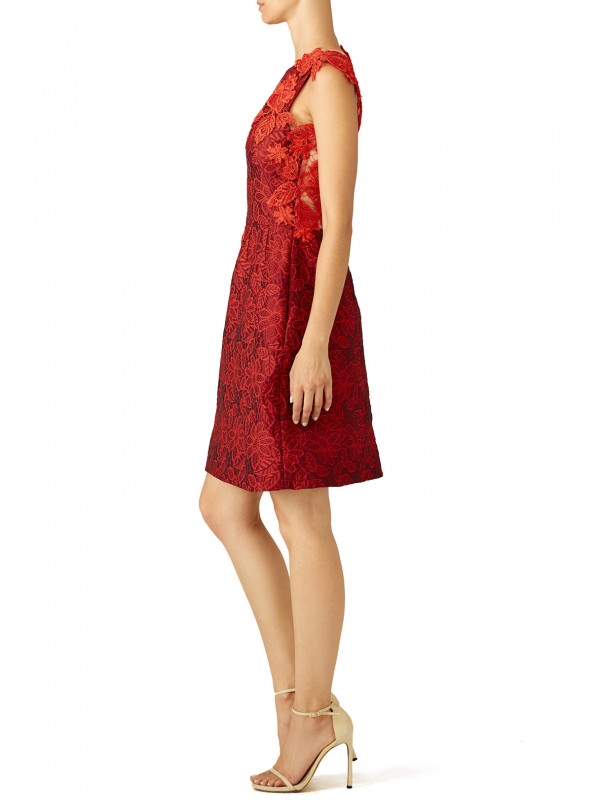 Crimson Floral Dress
