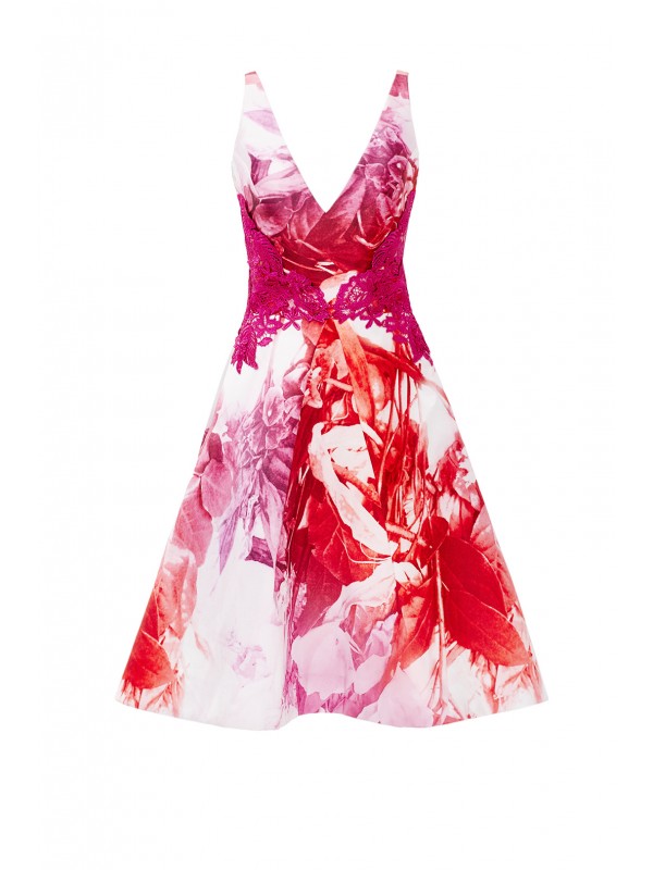 Pink Petal Print Dress