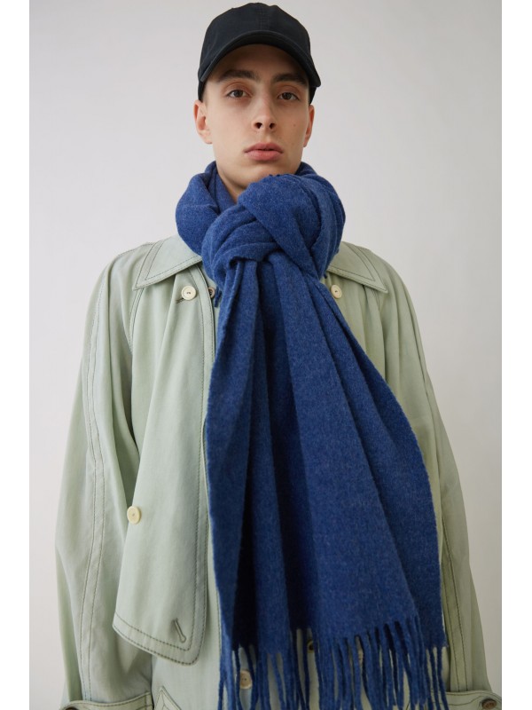 Fringed scarf blue melange