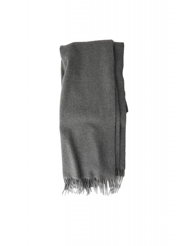 Fringed scarf deep grey melange