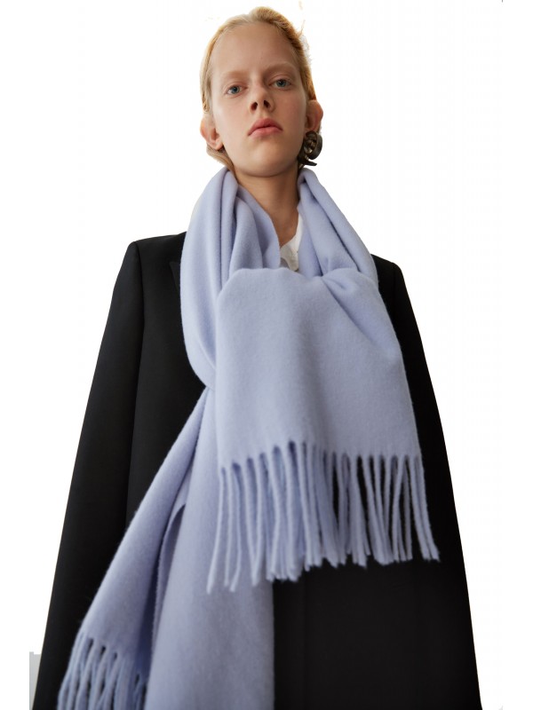 Fringed scarf denim blue