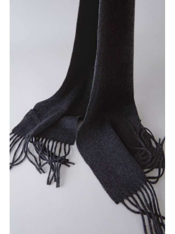 Skinny fringed scarf black melange