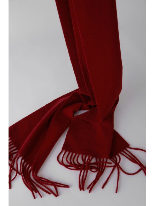 Skinny fringed scarf rust red