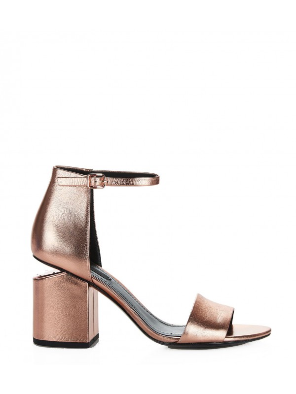 ABBY METALLIC SANDAL WITH ROSE GOLD