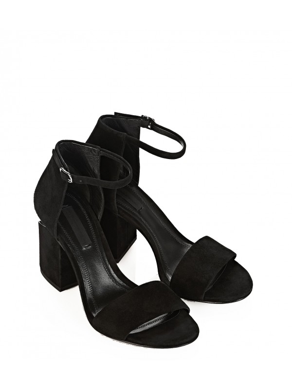 ABBY SUEDE SANDAL WITH RHODIUM
